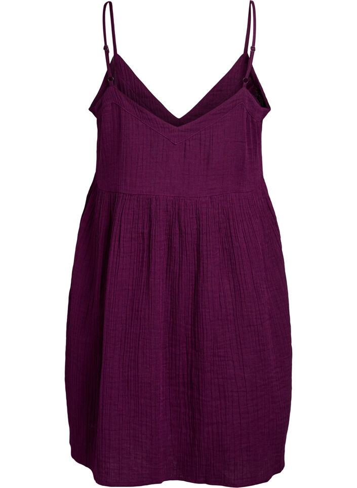Cotton beach dress with narrow straps, Purple, Packshot image number 1
