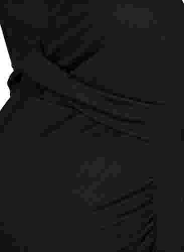 Pregnancy dress in rib, Black, Packshot image number 2