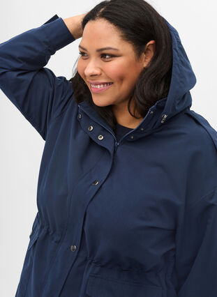 Parka jacket with hood and pockets, Navy Blazer, Model image number 2