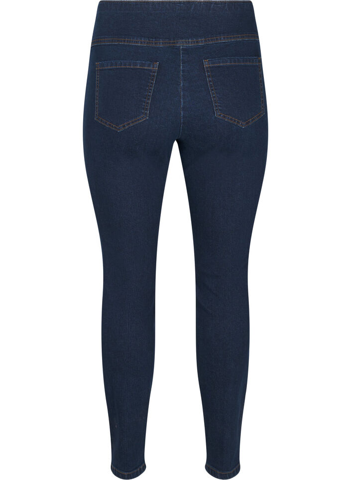 Stretchy jeggings with a high waist, Blue, Packshot image number 1