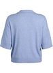 Knitted blouse with a collar and short sleeves, Blue, Packshot image number 1