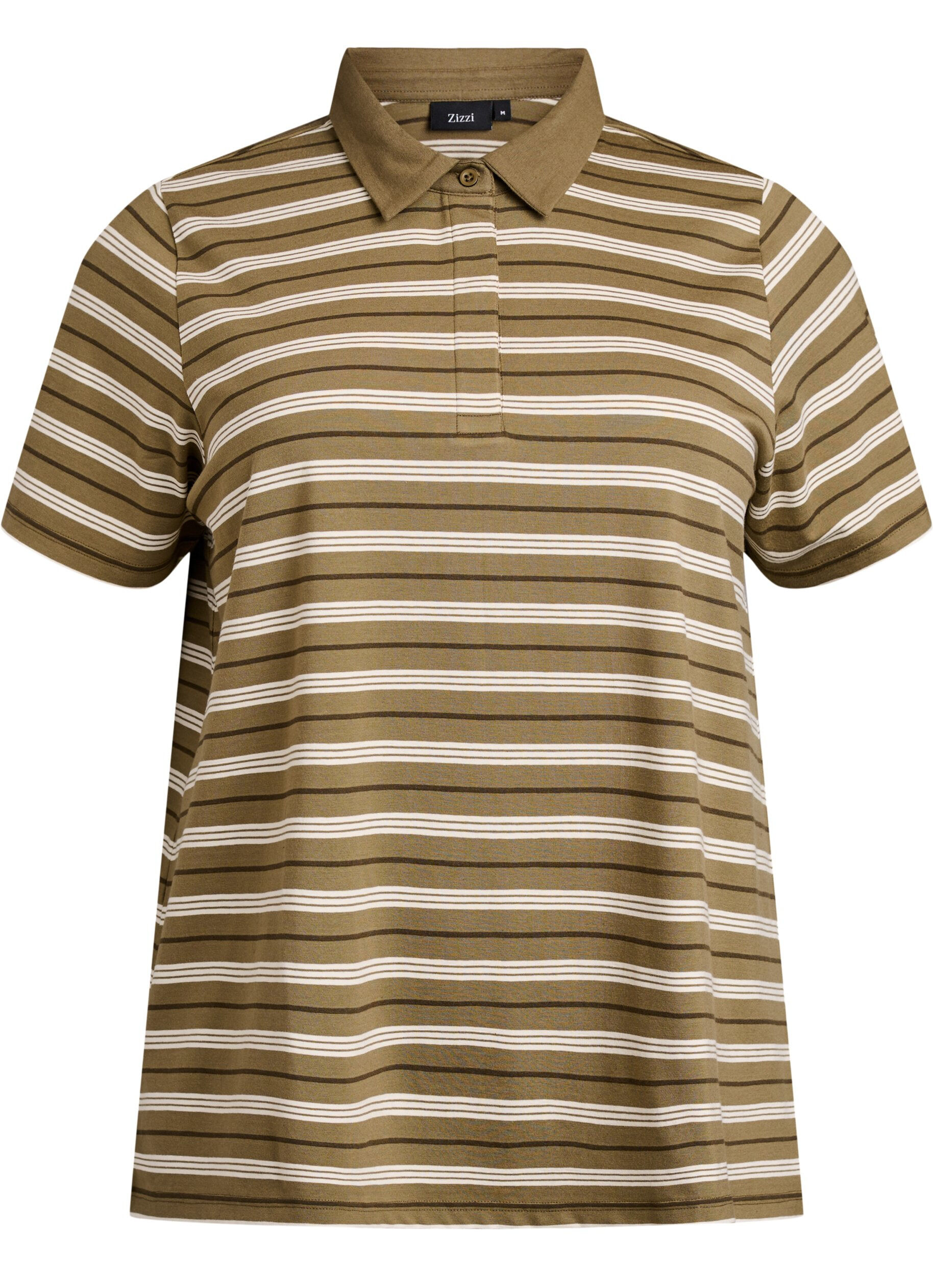 Striped polo shirt with short sleeves