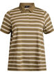 Striped polo shirt with short sleeves, Green, Packshot image number 0