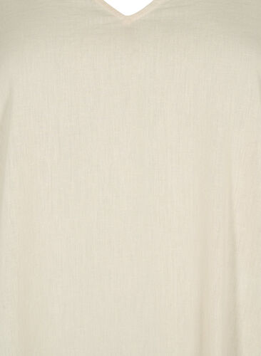 V-neck dress in cotton blend with linen, Sandshell, Packshot image number 2