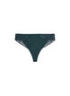 Microfibre thong with lace details, Green, Packshot image number 0