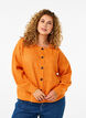 Rib knit cardigan with buttons, Orange, Model image number 0