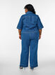 Wide-leg denim jeans with stripes, Blue, Model image number 1