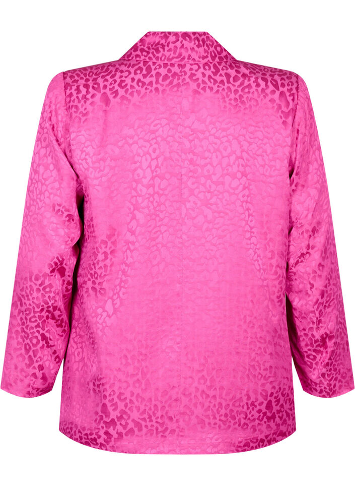 Tone-on-tone jacquard blazer in viscose, Rose Violet, Packshot image number 1