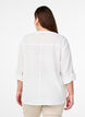 Cotton shirt blouse with a v-neck, White, Model image number 2