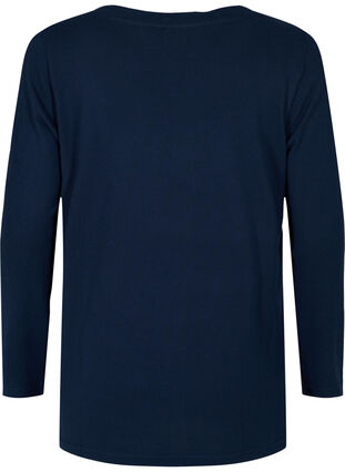 Top with round neckline and beads, Navy Blazer, Packshot image number 1