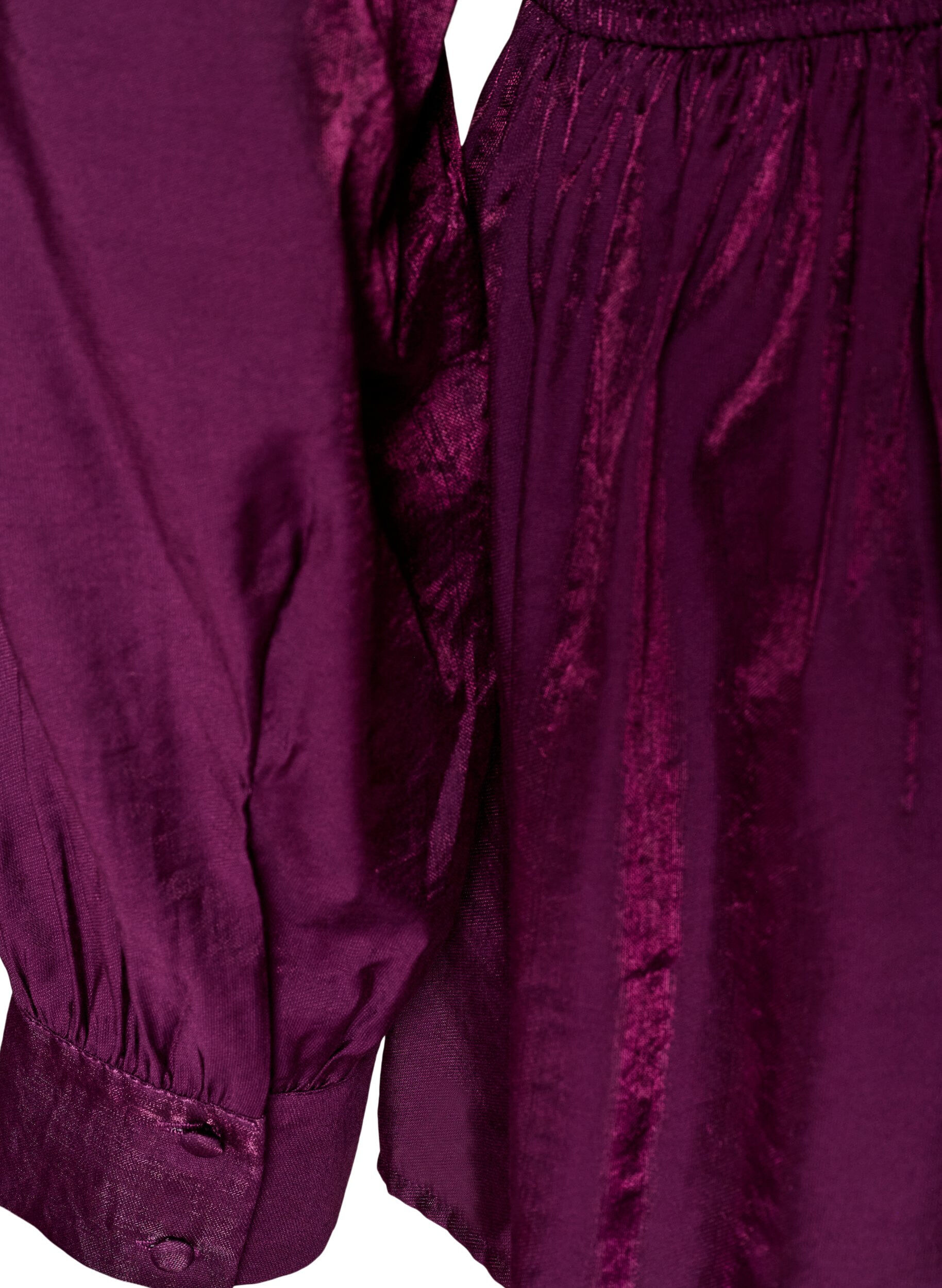 ZizzifashionShiny viscose blouse with peplum effect, Purple, Packshot image number 3
