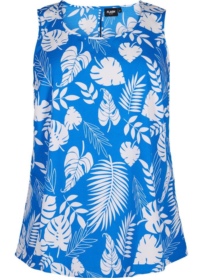 FLASH - Sleeveless top with print, Blue, Packshot image number 0