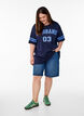 Sporty oversized college T-shirt, Blue, Model image number 1