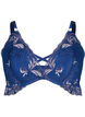 Lace bra with string detail and padding, Blue, Packshot image number 0