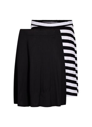 2-pack skirt in viscose, Black / Black Y/D, Packshot image number 0