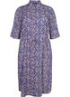 FLASH - Shirt dress with floral print, Strong Blue Flower, Packshot image number 0