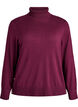 Knitted blouse with turtleneck and side buttons, Dark Bordeaux, Packshot image number 0