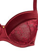 Full coverage bra in shiny microfibre, Dark Bordeaux, Packshot image number 2
