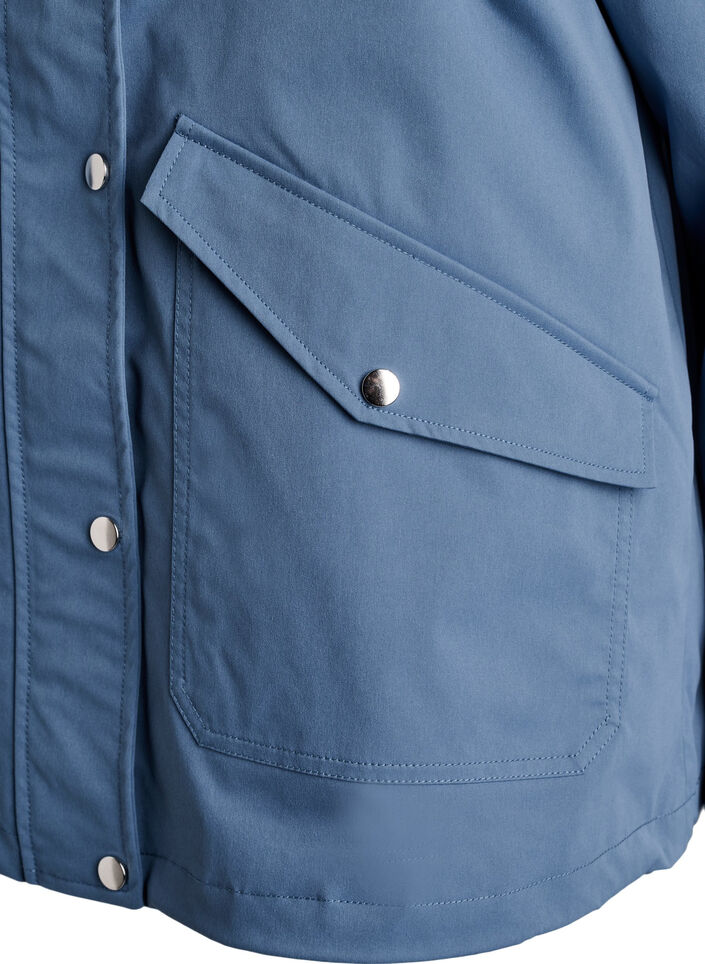 Short spring jacket with detachable hood, Blue, Packshot image number 3