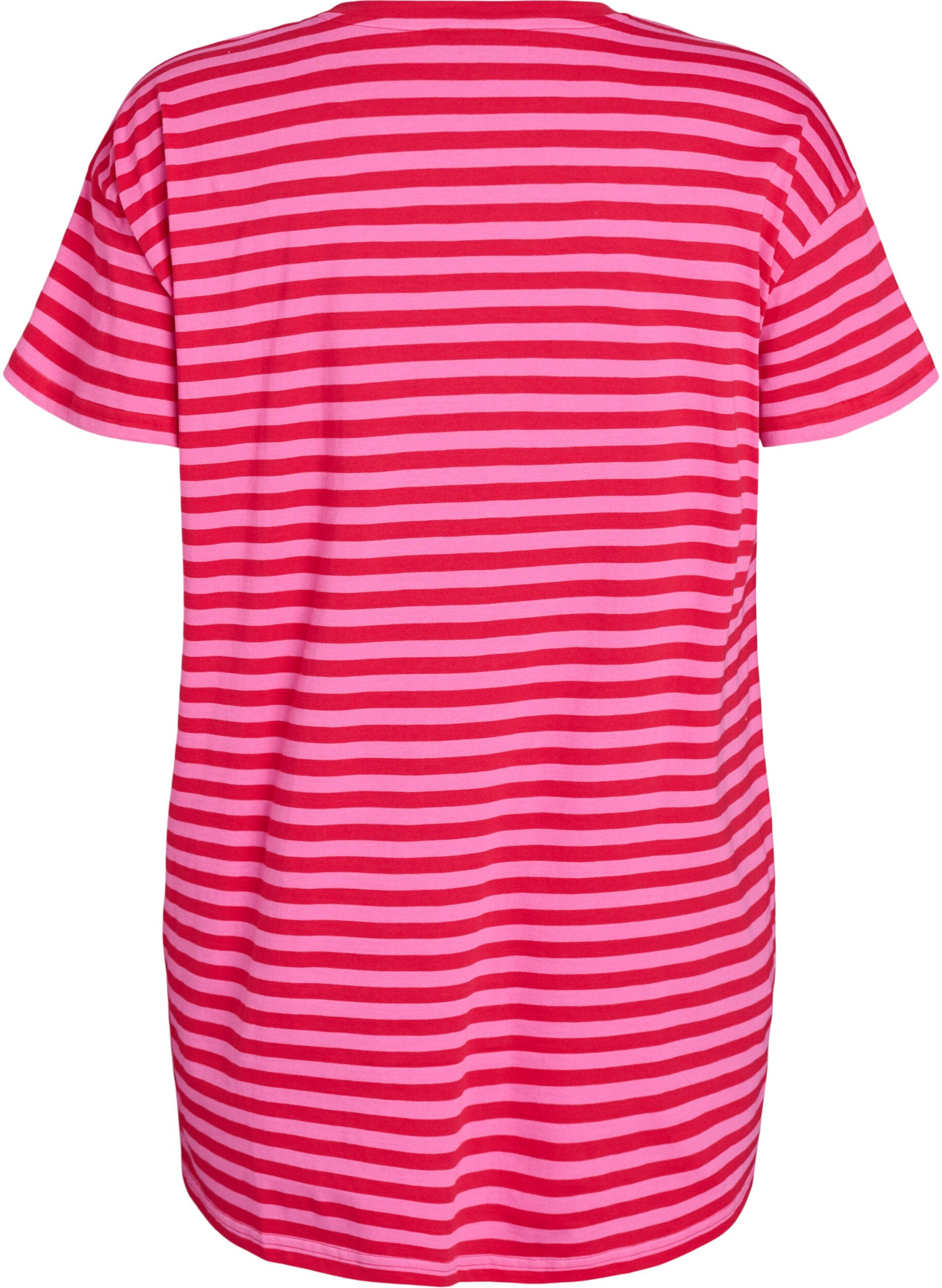 Zizzifashion Long striped night T-shirt, Pink, Packshot image number 1