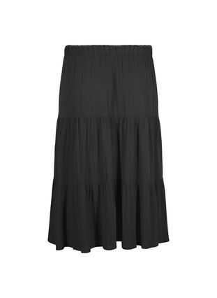 Long skirt with elasticated waist, Black, Packshot image number 1