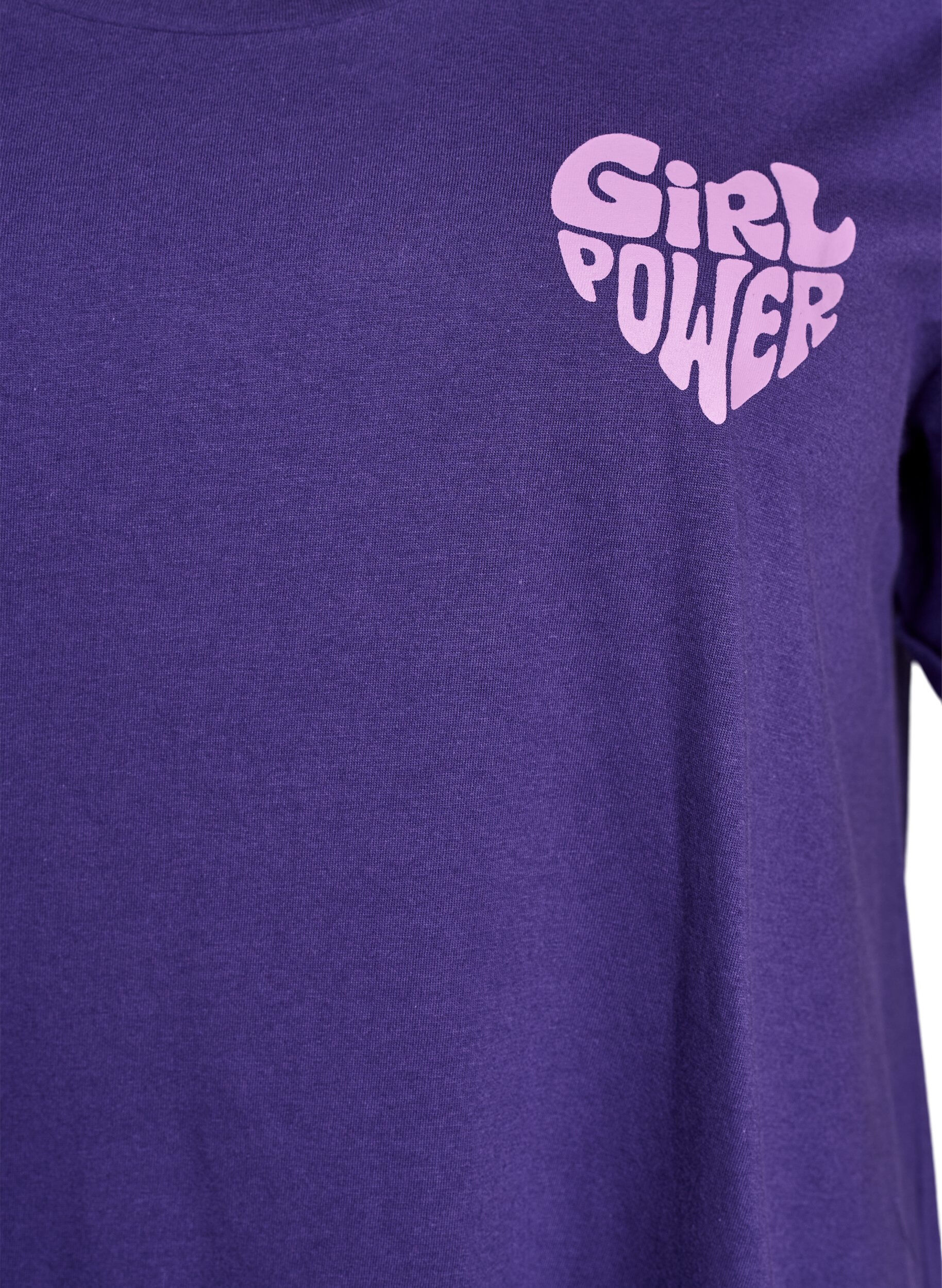 ZizzifashionShort-sleeved nightgown in organic cotton, Purple, Packshot image number 2