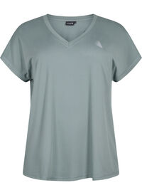 Loose training t-shirt with v-neck