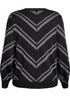 Patterned knit blouse with glitter effect, Black, Packshot image number 1