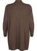 Ribbed Knit Cardigan with Pockets, Brown, Packshot image number 1