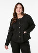 Cardigan with decorative buttons and long sleeves, Black, Model image number 0
