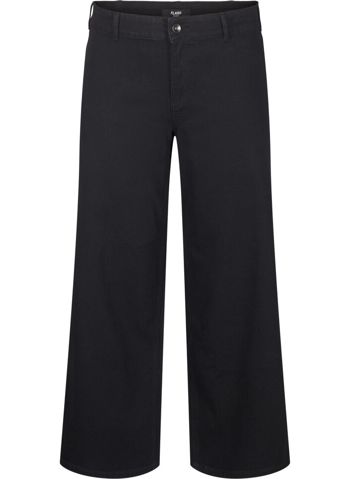 Wide-leg jeans, Black, Packshot image number 0