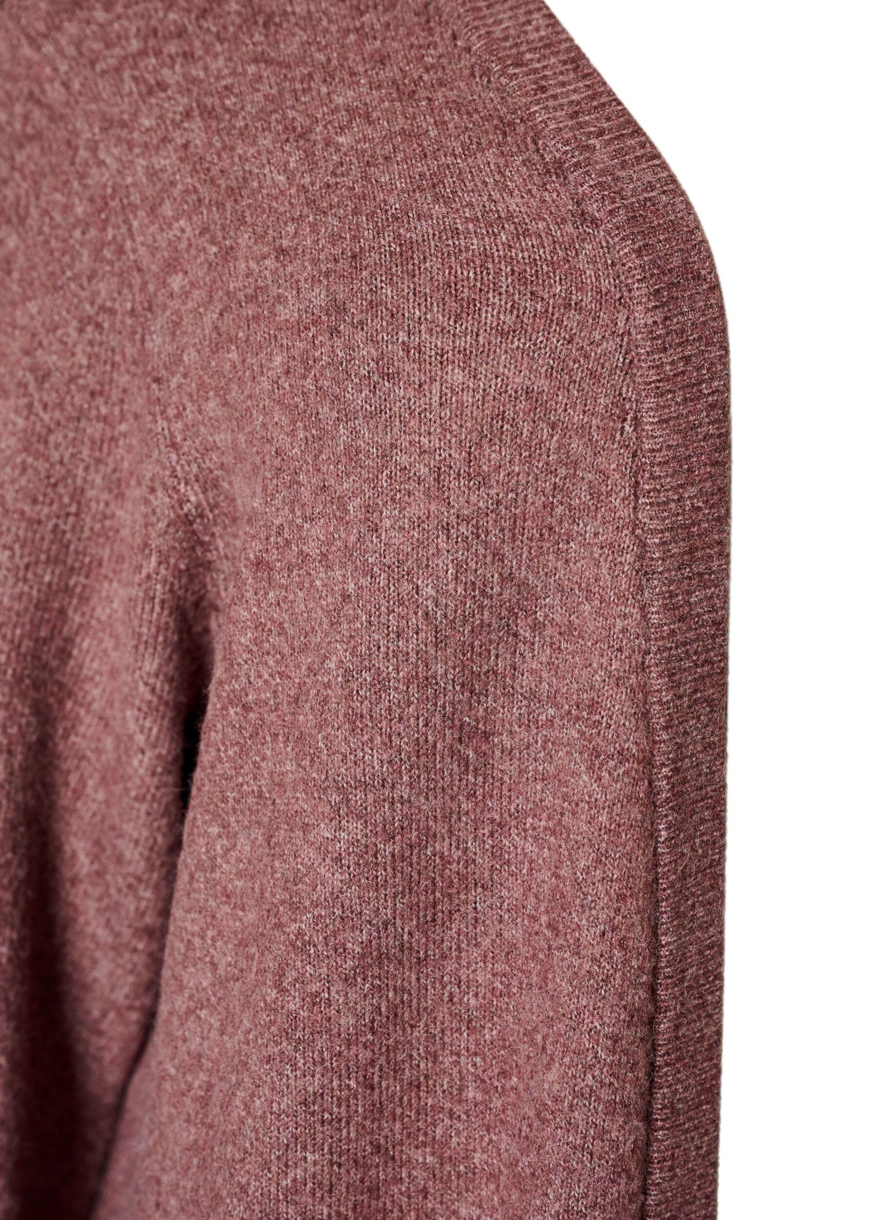 ZizzifashionRibbed Knit Cardigan with Pockets, Red, Packshot image number 2