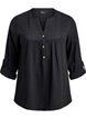 Blouse in cotton muslin with broderie anglaise, Black, Packshot image number 0