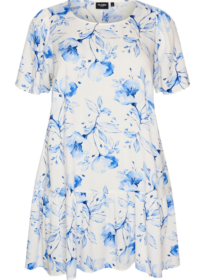 Dress in viscose with cutline, White, Packshot image number 0