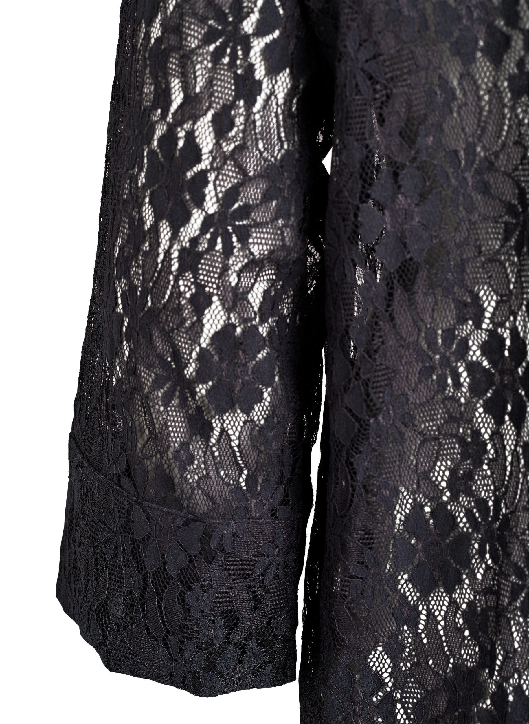 Zizzifashion Lace shirt with 3/4 sleeves, Black, Packshot image number 3