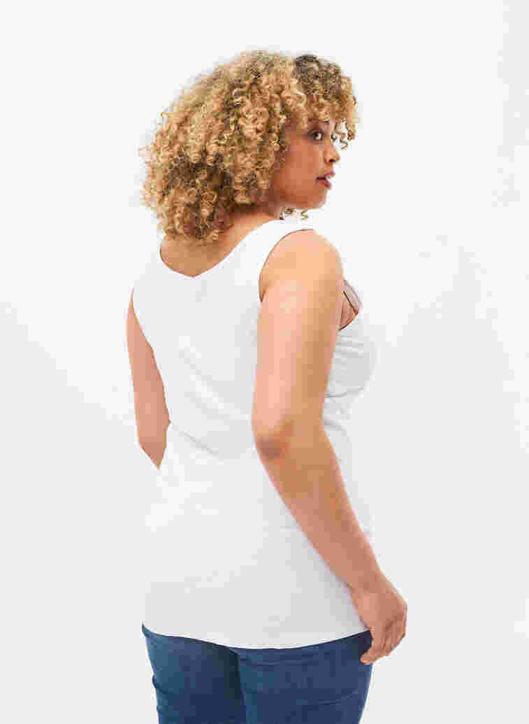 Cotton basic top, Bright White, Model image number 1