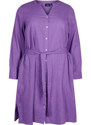 Shirtdress with long sleeves, Deep Lavender, Packshot image number 0