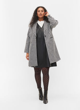 Checkered jacket with button closure, Houndsthooth, Model image number 2