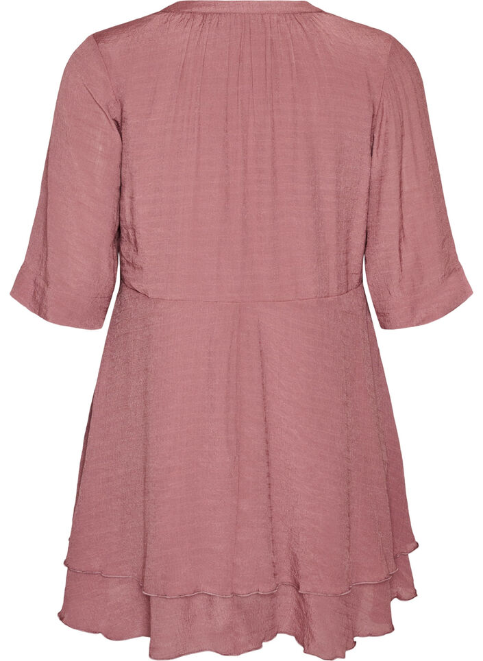 A-line dress with layered ruffles, Rose, Packshot image number 1
