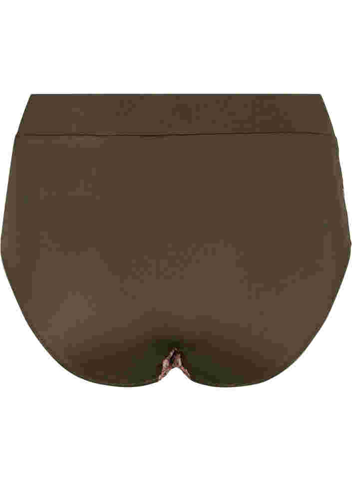 Patterned bikini tai bottoms with a high waist, Beech AOP, Packshot image number 1