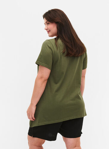 Cotton t-shirt with short sleeves, Thyme PRESENT, Model image number 1