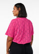 Jersey T-shirt with eyelet pattern, Pink, Model image number 2