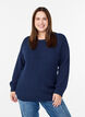 Knitted blouse with raglan sleeves, Blue, Model image number 0