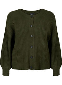 Ribbed knitted cardigan with buttons