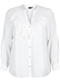 Viscose shirt blouse with ruffles