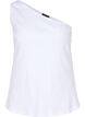 One-shoulder top in cotton, Bright White, Packshot image number 0