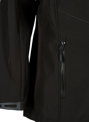 Short softshell jacket with pockets, Black, Packshot image number 3