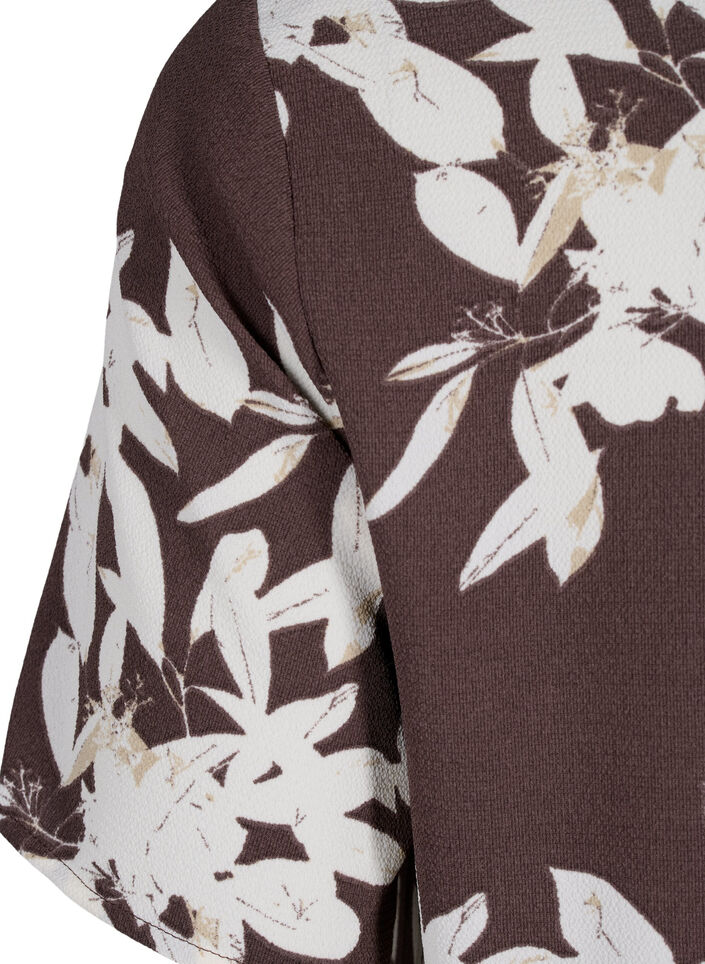 Dress with print and short sleeves, Brown, Packshot image number 3
