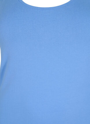 Solid color basic top in cotton, Blue Bonnet, Packshot image number 2
