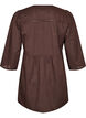 Cotton tunic with a V-neck and crochet trim, Brown, Packshot image number 1